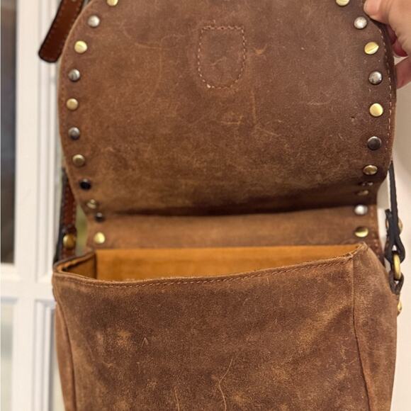 Patricia Nash Isola Flap Saddle Bag Crossbody Whiskey Brown - Picture 7 of 11